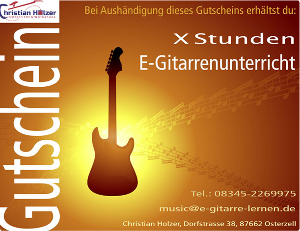 Gutscheine für Unterricht, Workshops oder Bandcoaching Gutschein, schenken, Unterricht